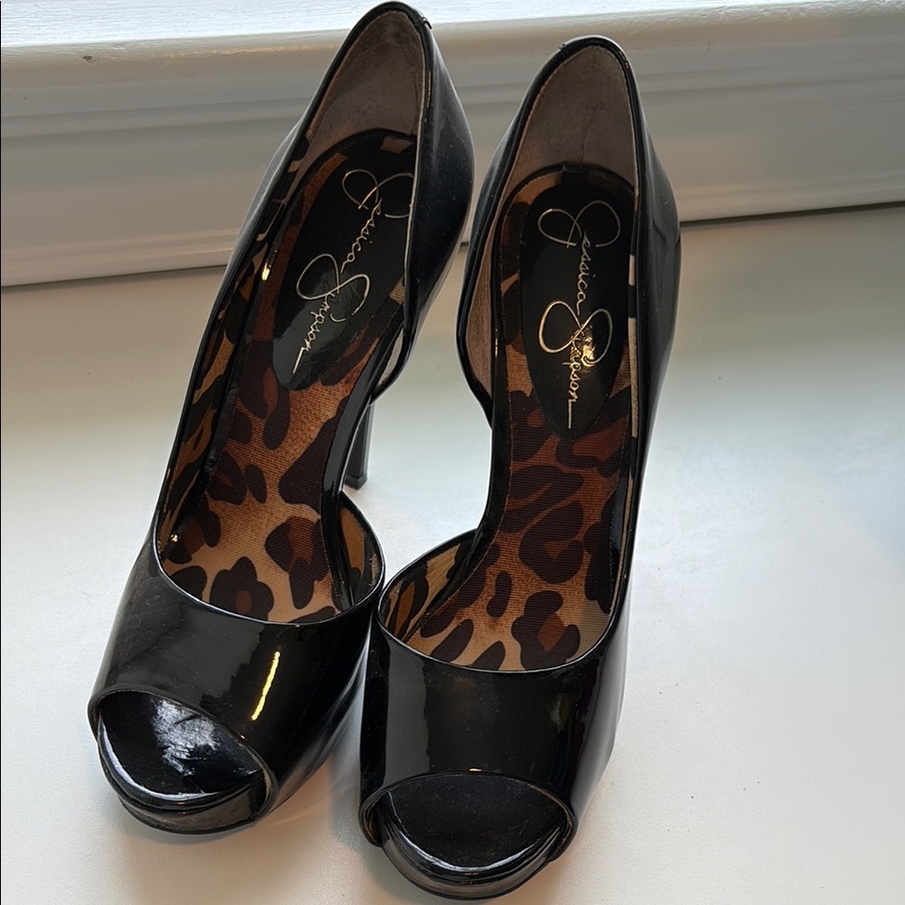 Jessica Simpson Black Patent Leather Heels